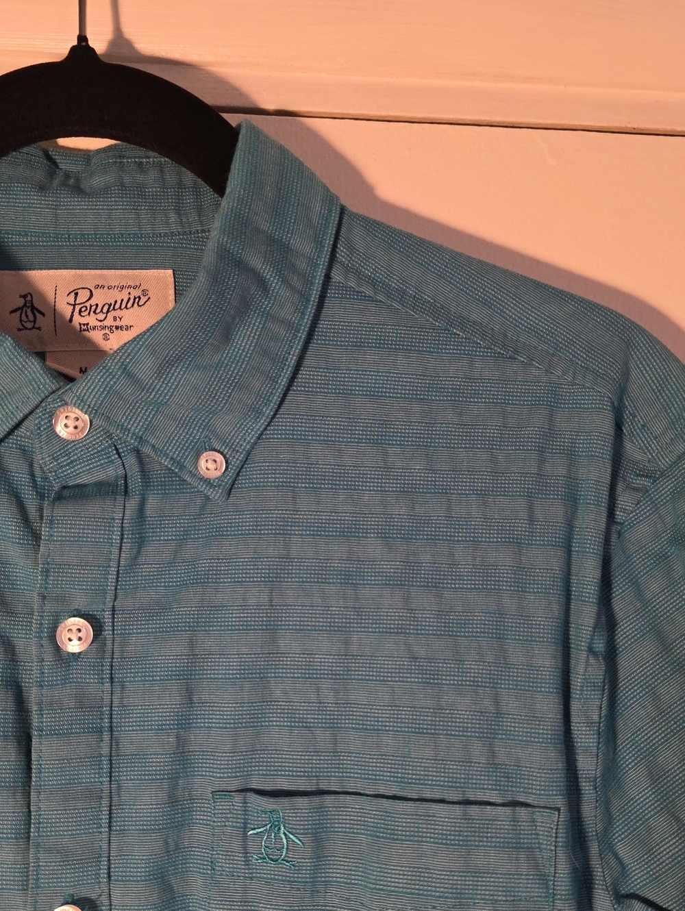 Original Penguin Teal-Blue Button Down Shirt